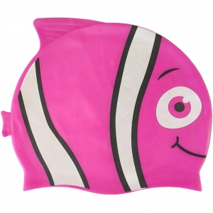 Шапочка для плавания детская силикон розовая Рыбка Спортекс E38898-12