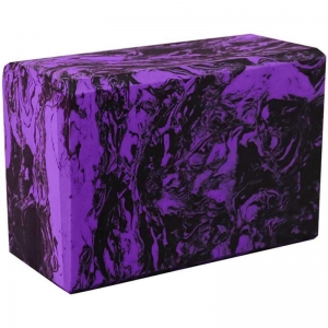 BE200-11 Йога блок полумягкий фиолетовый гранит 223х150х76мм., из вспененного ЭВА A25578 Спортекс