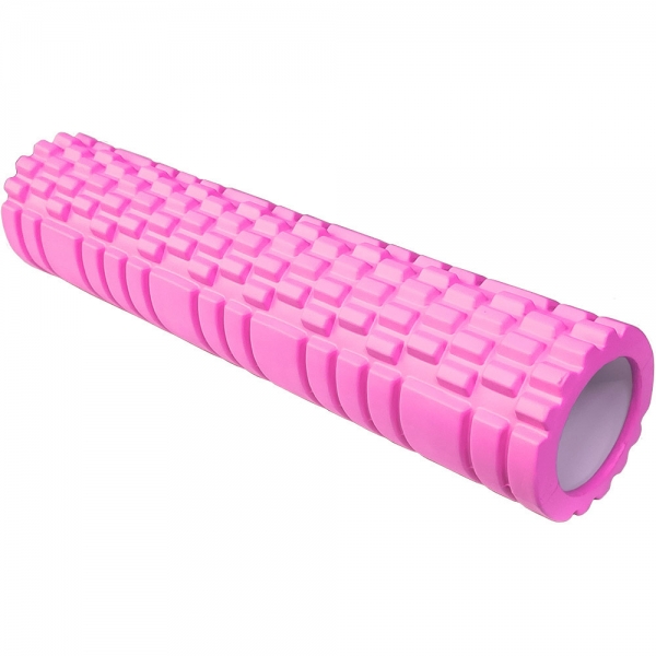 Ролик для йоги розовый 61х14см ЭВА/АБС Спортекс E29390-9