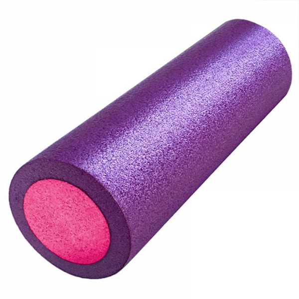 Ролик для йоги полнотелый 2-х цветный фиолетовый/розовый 45х15см. B34492 Спортекс PEF45-4