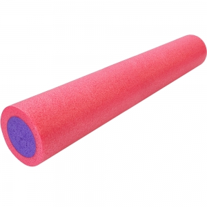 PEF90-11 Ролик для йоги полнотелый 2-х цветный розовый/фиолетовый 90х15см. B34499 Спортекс