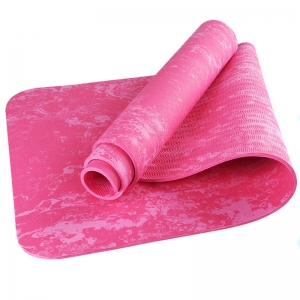 Коврик для йоги ТПЕ 183х61х0,6 см розовый гранит B34524 Спортекс TPEM6-105