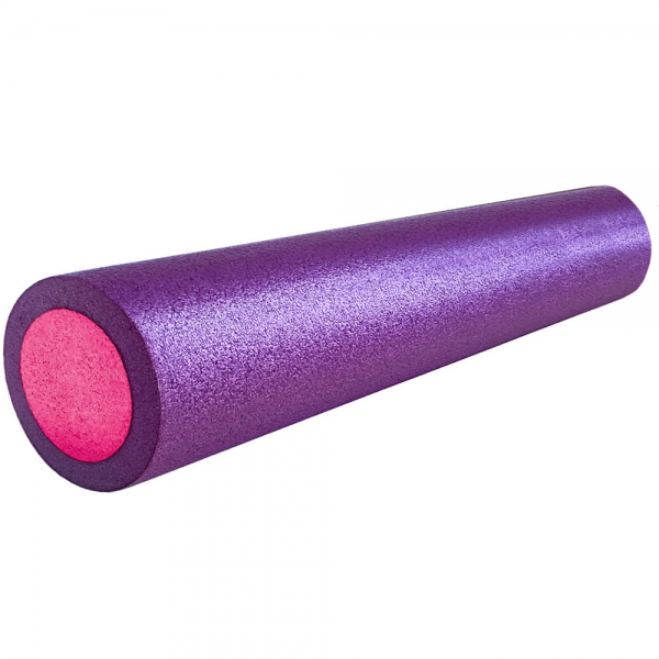 Ролик для йоги полнотелый 2-х цветный фиолетовый/розовый 60х15см. B34495 Спортекс PEF60-7