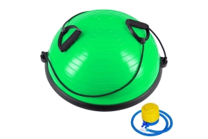 Полусфера BOSU гимнастическая Дельта-Фитнес, 58см, салат в комплекте с эспандером и насосом B35084 BOSU055-23