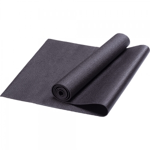 Коврик для йоги, PVC, 173x61x0,4 см черный Спортекс HKEM112-04-BLACK