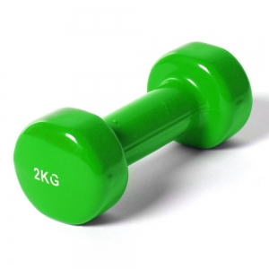 Гантель виниловая 2.0 кг зеленая Спортекс B35016