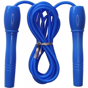 Скакалка ПВХ с анатомическими пластиковыми ручками 2,8 м. синяя Спортекс E32631-1