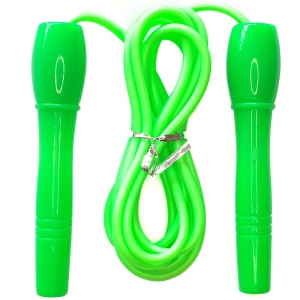 Скакалка ПВХ с анатомическими пластиковыми ручками 2,8 м. зеленая Спортекс E32631-2