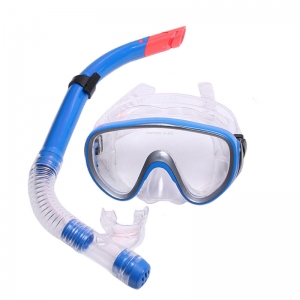 E33110-1 Набор для плавания взрослый маска+трубка ПВХ синий Спортекс