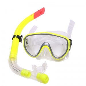 E33110-3 Набор для плавания взрослый маска+трубка ПВХ желтый Спортекс