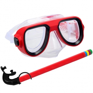E33112-3 Набор для плавания детский маска+трубка ПВХ красный Спортекс