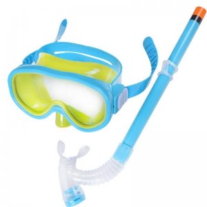 Набор для плавания детский маска+трубка ПВХ голубой Спортекс E33114-3