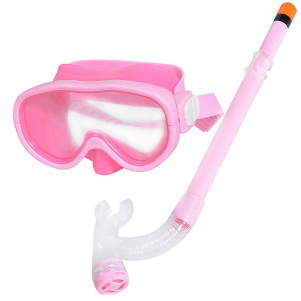 Набор для плавания детский маска+трубка ПВХ розовый Спортекс E33114-6