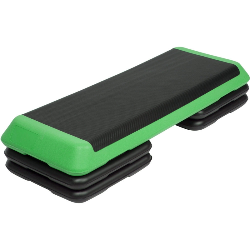 Степ платформа обрезиненная Профи, 3-х уровневая зеленая Дельта-фитнес STPRO201-3C