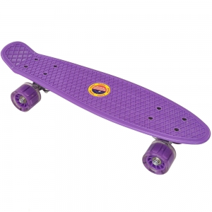 Скейтборд пластиковый 56x15cm со свет. колесами фиолетовый SK501 Спортекс E33093