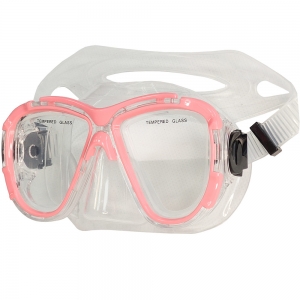 Маска для плавания взрослая силикон розовая Спортекс E33159-2