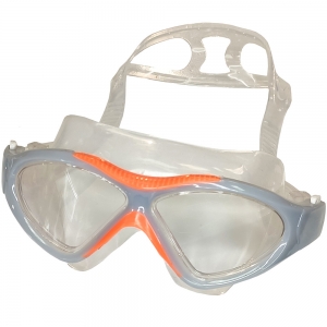 Очки маска для плавания взрослая серо/оранжевые Спортекс E36873-11
