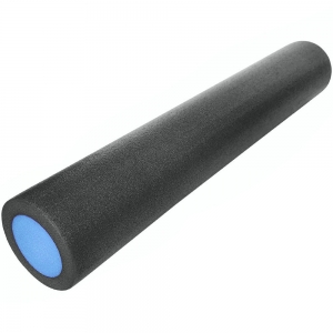 Ролик для йоги полнотелый 2-х цветный черный/синий 91х15см. Спортекс PEF100-91-Z