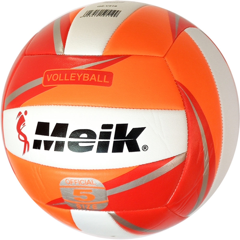 Мяч волейбольный Meik-QS-V519 оранжевый , TPU 2.5, 270 гр, машинная сшивка Дельта-фитнес C28683-4