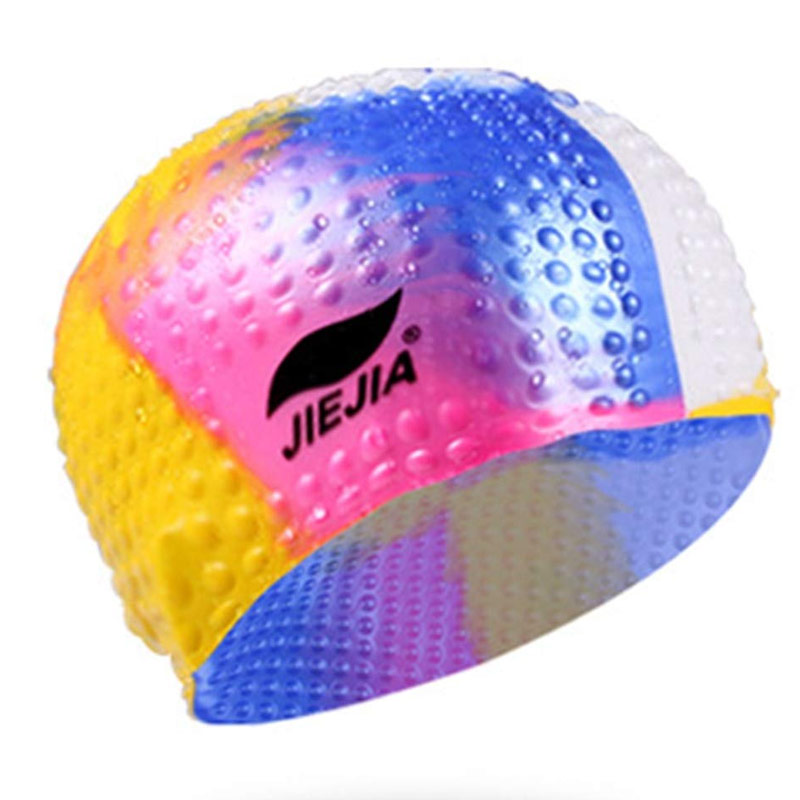 Шапочка для плавания силиконовая Bubble Cap мультиколор Дельта-фитнес E38922