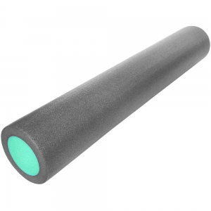 PEF90-30 Ролик для йоги полнотелый 2-х цветный серый/зеленый 90х15см. B34501 Спортекс