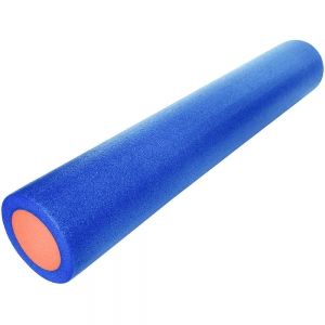 PEF90-32 Ролик для йоги полнотелый 2-х цветный синий/оранжевый 90х15см. B34501 Спортекс