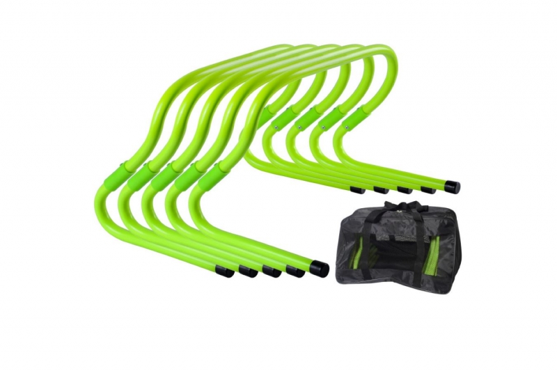 Барьеры тренировочные набор из 5 штук в сумке, 15-30см зеленый Neon Дельта-фитнес E33553-ST