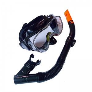 Набор для плавания взрослый маска+трубка ПВХ черный Спортекс E39247-4