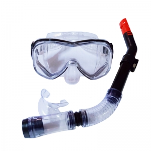 Набор для плавания взрослый маска+трубка ПВХ черный Спортекс E39248-4