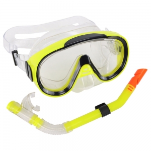 Набор для плавания юниорский маска+трубка ПВХ желтый Спортекс E39246-3