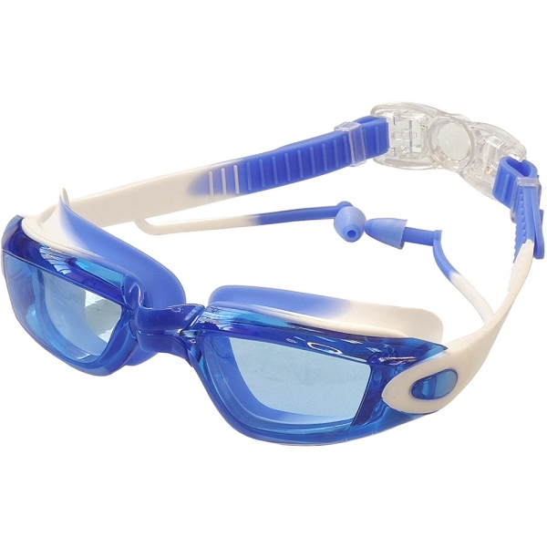 Очки для плавания взрослые мультиколор сине/белые Спортекс E38885-2
