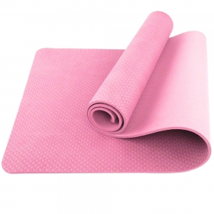 Коврик для йоги ТПЕ 183х61х0,6 см розовый Спортекс E39316