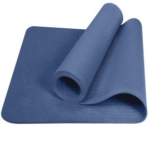 Коврик для йоги ТПЕ 183х61х0,6 см синий Спортекс E39314
