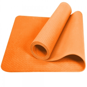 Коврик для йоги ТПЕ 183х61х0,6 см оранжевый Спортекс E39317