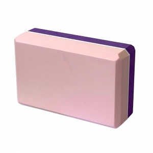 Йога блок полумягкий 2-х цветный фиолетово-розовый 223х150х76мм., из вспененного ЭВА Спортекс E29313-7