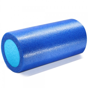 Ролик для йоги полнотелый 2-х цветный синий/голубой 31х15см. Спортекс PEF100-31-X