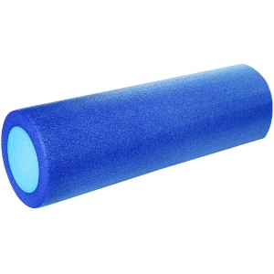 PEF100-45-X Ролик для йоги полнотелый 2-х цветный синий/голубой 45х15см. Спортекс