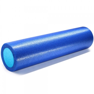 PEF100-61-X Ролик для йоги полнотелый 2-х цветный синий/голубой 61х15см. Спортекс