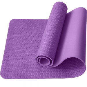 Коврик для йоги ЭВА 183х61х0,7 см фиолетовый Мрамор Спортекс E40037
