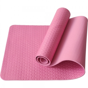 Коврик для йоги ЭВА 183х61х0,7 см розовый Мрамор Спортекс E40039