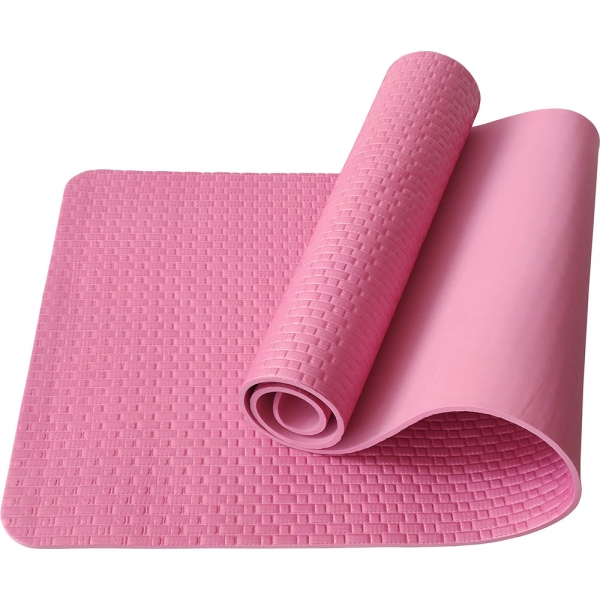 Коврик для йоги ЭВА 183х61х0,7 см розовый Мрамор Спортекс E40039