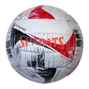 Мяч волейбольный бело/красно/черный , PU 2.7, 300 гр, машинная сшивка Спортекс E39980