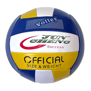 Мяч волейбольный бело/сине/желтый , PVC 2.7, 265 гр, машинная сшивка Спортекс E40003