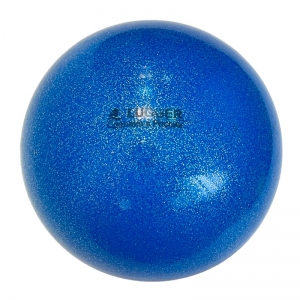Мяч для художественной гимнастики однотонный, d=15 см синий с блестками Спортекс