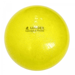 Мяч для художественной гимнастики однотонный, d=19 см желтый с блестками Спортекс