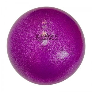 Мяч для художественной гимнастики однотонный, d=19 см фиолетовый с блестками Спортекс
