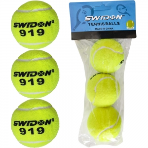 Мячи для большого тенниса Swidon 919 3 штуки в пакете Спортекс E29374