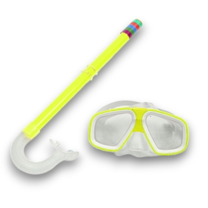 Набор для плавания детский маска+трубка ПВХ желтый Спортекс E41237-5