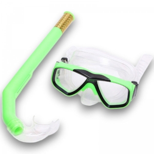 Набор для плавания детский маска+трубка ПВХ зеленый Спортекс E41218
