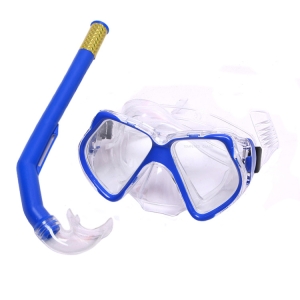 Набор для плавания взрослый маска+трубка ПВХ синий Спортекс E41231